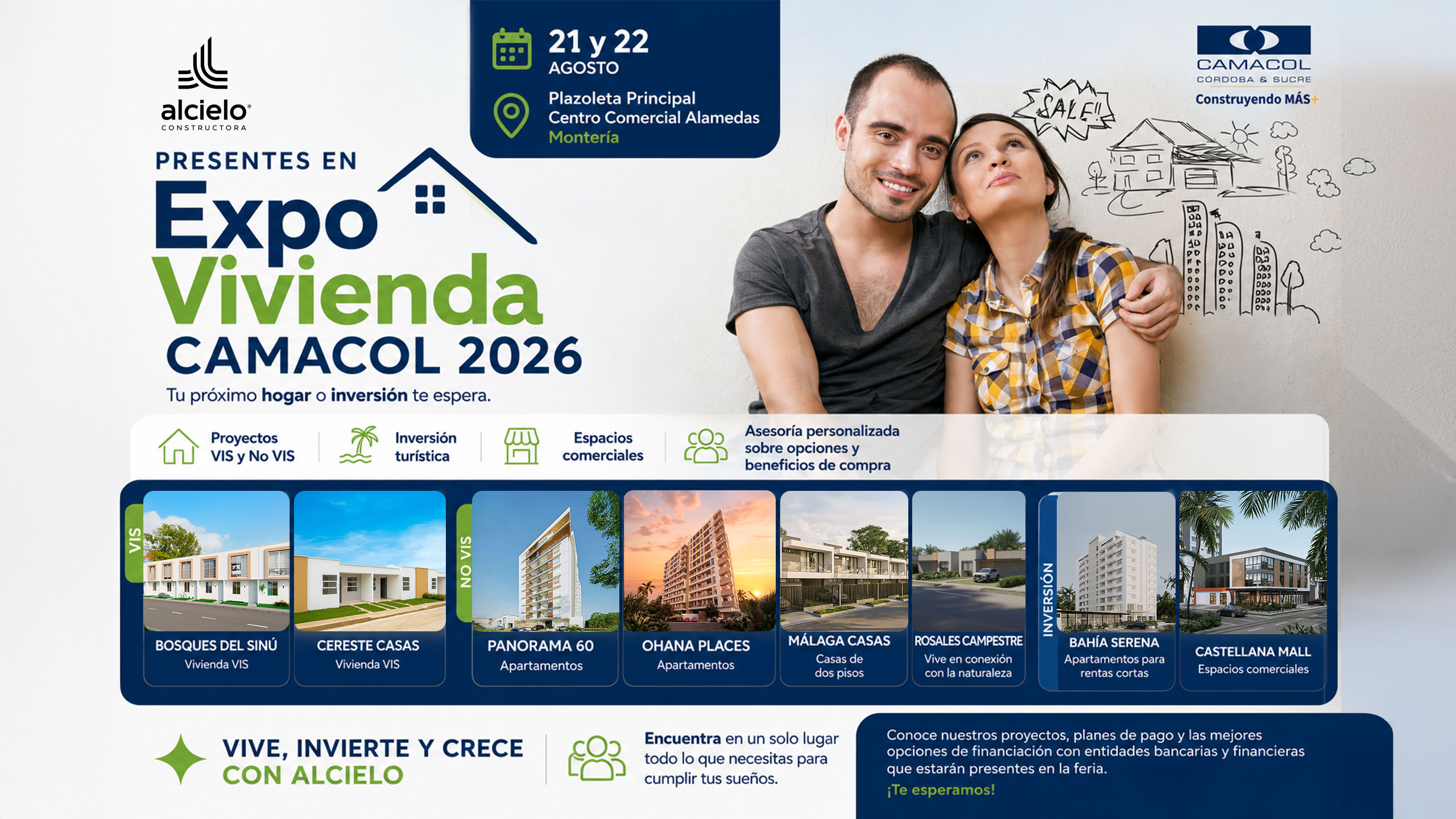 Alcielo Constructora llega a ExpoVivienda Camacol 2026 con un portafolio para todos los sueños.